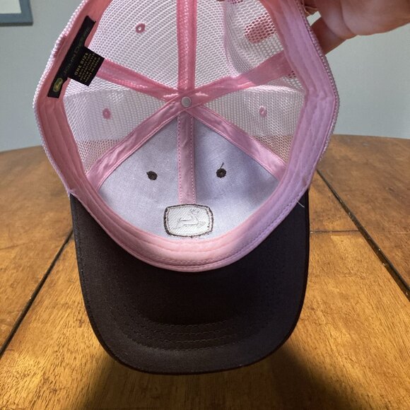 JOHN DEERE Brown & Pink Trucker Style Cap/Hat Snapback - Picture 6 of 7